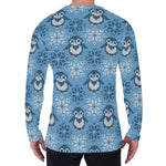 Snowy Penguin Knitted Pattern Print Men's Long Sleeve T-Shirt