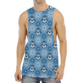 Snowy Penguin Knitted Pattern Print Men's Muscle Tank Top