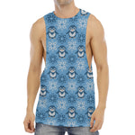 Snowy Penguin Knitted Pattern Print Men's Muscle Tank Top