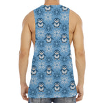 Snowy Penguin Knitted Pattern Print Men's Muscle Tank Top