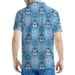 Snowy Penguin Knitted Pattern Print Men's Polo Shirt