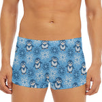 Snowy Penguin Knitted Pattern Print Men's Short Boxer Briefs