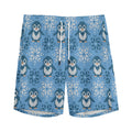 Snowy Penguin Knitted Pattern Print Men's Athletic Shorts
