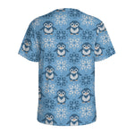 Snowy Penguin Knitted Pattern Print Men's Sports T-Shirt