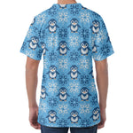 Snowy Penguin Knitted Pattern Print Men's Velvet T-Shirt