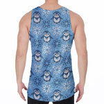 Snowy Penguin Knitted Pattern Print Men's Velvet Tank Top