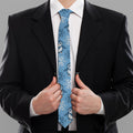 Snowy Penguin Knitted Pattern Print Necktie