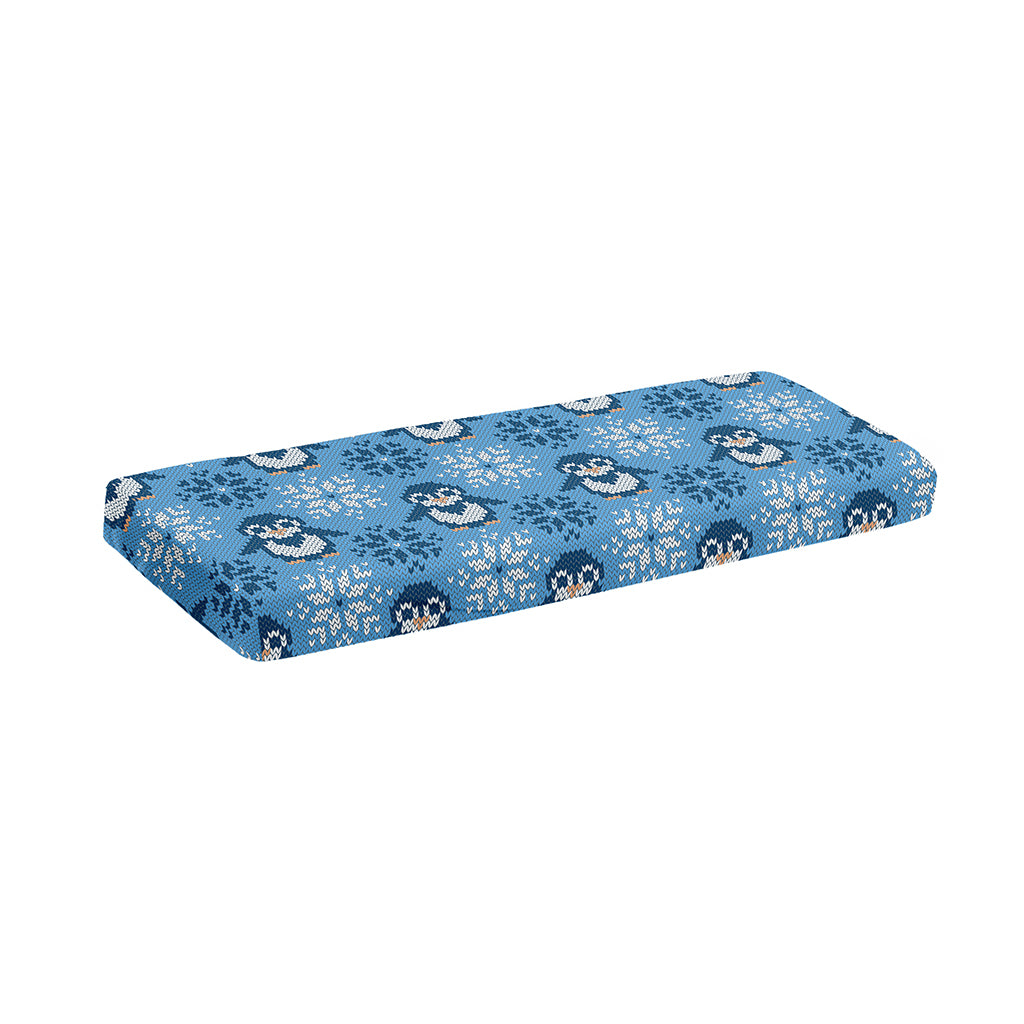Snowy Penguin Knitted Pattern Print Piano Keyboard Cover