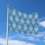 Snowy Penguin Knitted Pattern Print Polyester Flag