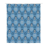 Snowy Penguin Knitted Pattern Print Polyester Shower Curtain