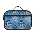 Snowy Penguin Knitted Pattern Print Portable Lunch Bag