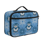 Snowy Penguin Knitted Pattern Print Portable Lunch Bag