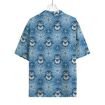 Snowy Penguin Knitted Pattern Print Rayon Hawaiian Shirt