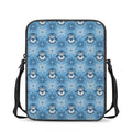 Snowy Penguin Knitted Pattern Print Rectangular Crossbody Bag