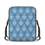 Snowy Penguin Knitted Pattern Print Rectangular Crossbody Bag