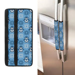 Snowy Penguin Knitted Pattern Print Refrigerator Handle Covers
