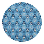 Snowy Penguin Knitted Pattern Print Round Blanket