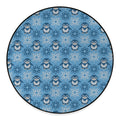 Snowy Penguin Knitted Pattern Print Round Floor Mat
