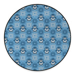 Snowy Penguin Knitted Pattern Print Round Floor Mat