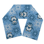 Snowy Penguin Knitted Pattern Print Scarf