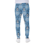 Snowy Penguin Knitted Pattern Print Scuba Joggers