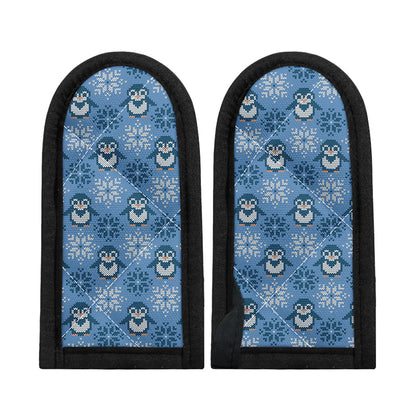 Snowy Penguin Knitted Pattern Print Skillet Handle Cover