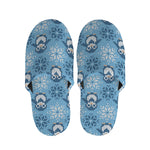 Snowy Penguin Knitted Pattern Print Slippers