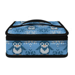 Snowy Penguin Knitted Pattern Print Small Lunch Bag