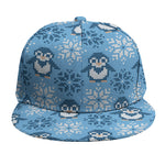Snowy Penguin Knitted Pattern Print Snapback Cap