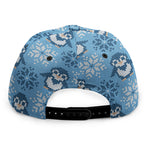 Snowy Penguin Knitted Pattern Print Snapback Cap