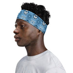Snowy Penguin Knitted Pattern Print Sports Headband