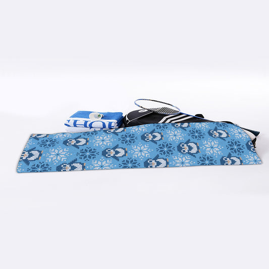 Snowy Penguin Knitted Pattern Print Sports Towel