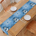 Snowy Penguin Knitted Pattern Print Table Runner