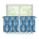 Snowy Penguin Knitted Pattern Print Tier Curtains