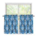 Snowy Penguin Knitted Pattern Print Tier Curtains