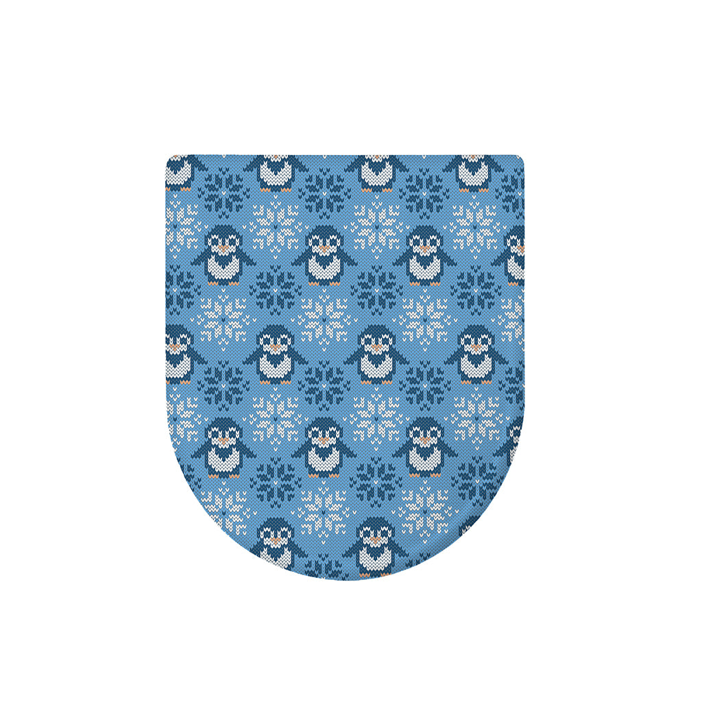 Snowy Penguin Knitted Pattern Print Toilet Lid Cover