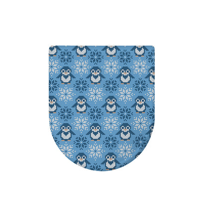 Snowy Penguin Knitted Pattern Print Toilet Lid Cover
