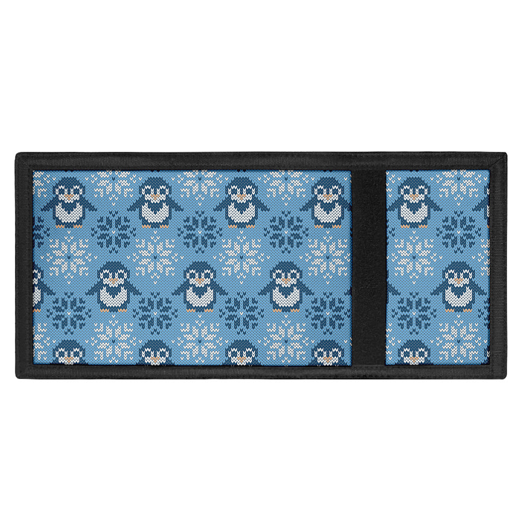 Snowy Penguin Knitted Pattern Print Trifold Wallet