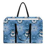 Snowy Penguin Knitted Pattern Print Utility Tote Bag