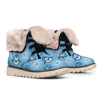 Snowy Penguin Knitted Pattern Print Winter Boots