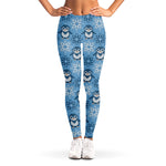 Snowy Penguin Knitted Pattern Print Women's Leggings
