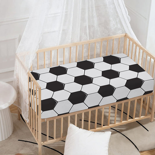 Soccer Ball Print Baby Crib Sheet