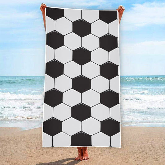 Soccer Ball Print Beach Towel