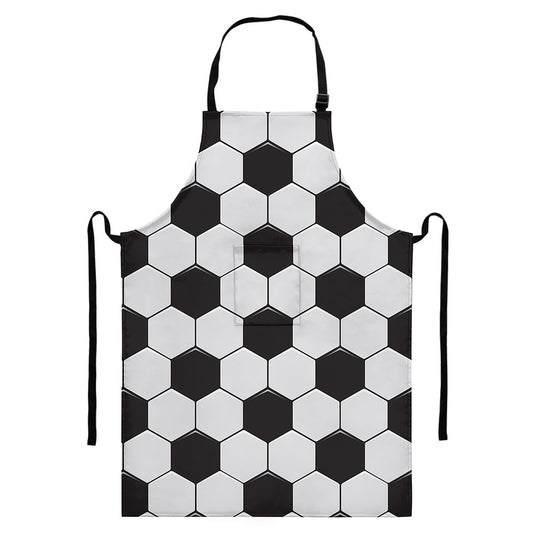 Soccer Ball Print Bib Apron With Pocket