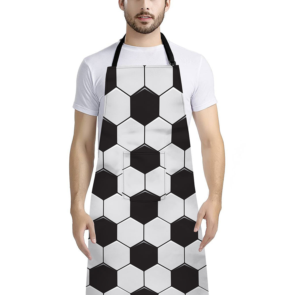 Soccer Ball Print Bib Apron With Pocket