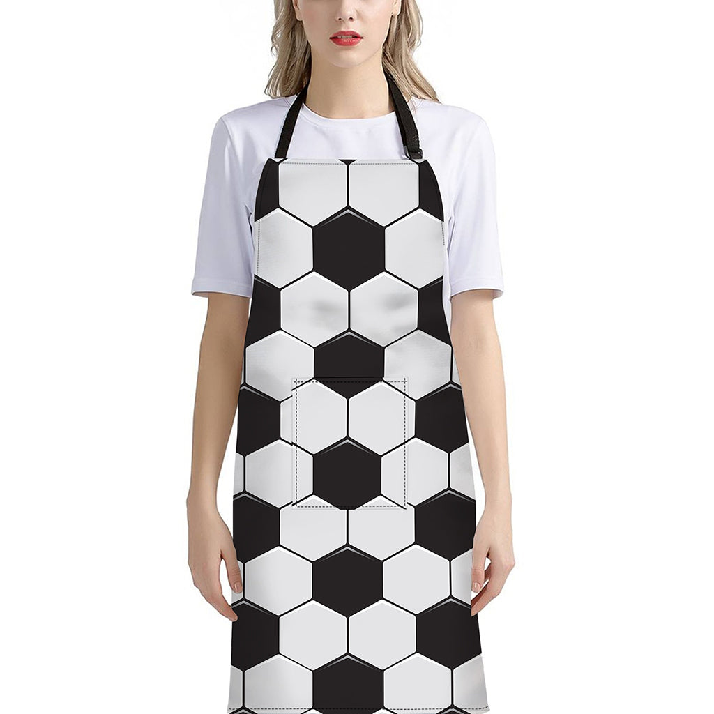 Soccer Ball Print Bib Apron With Pocket