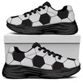 Soccer Ball Print Black Chunky Shoes