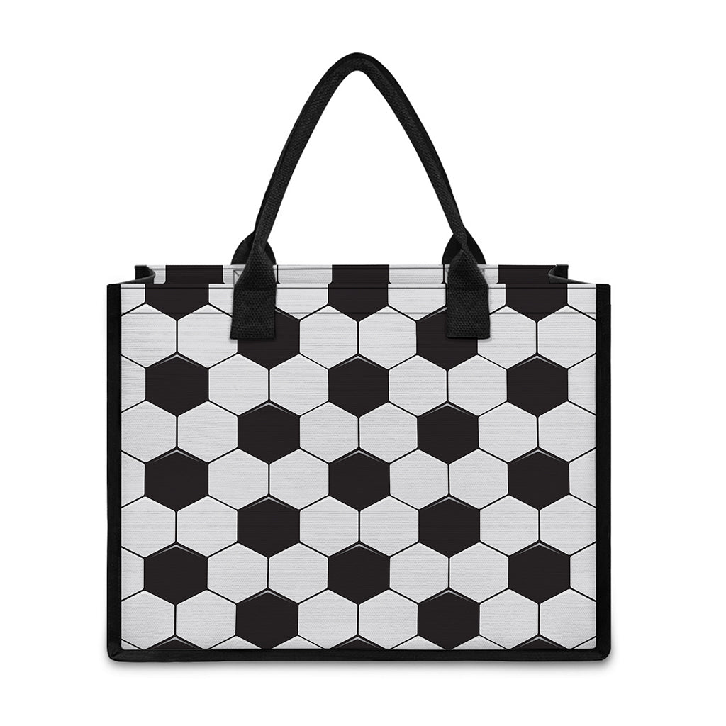 Soccer Ball Print Canvas Tote Bag