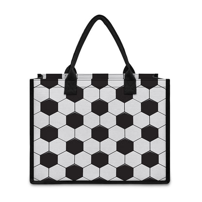 Soccer Ball Print Canvas Tote Bag