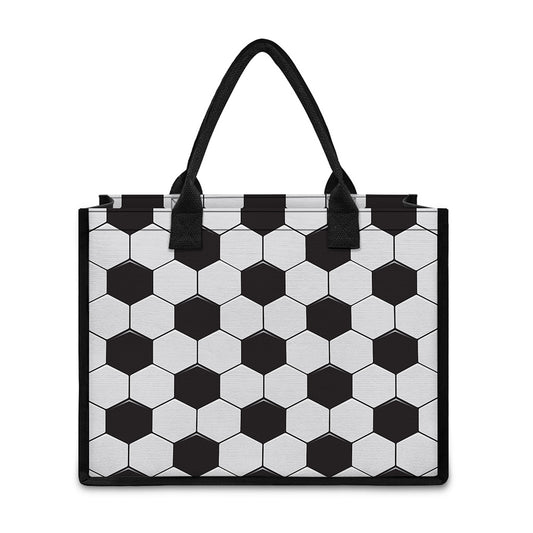 Soccer Ball Print Canvas Tote Bag